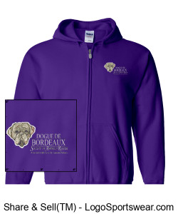 DDBSA Rescue Zippered Hoodie (white logo) Design Zoom